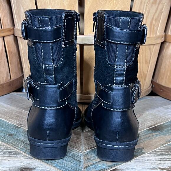 Clarks Bendables Whistle Ranch Black Suede Leather Zip-Up Mid Boots Women Size 7 - Picture 6 of 12